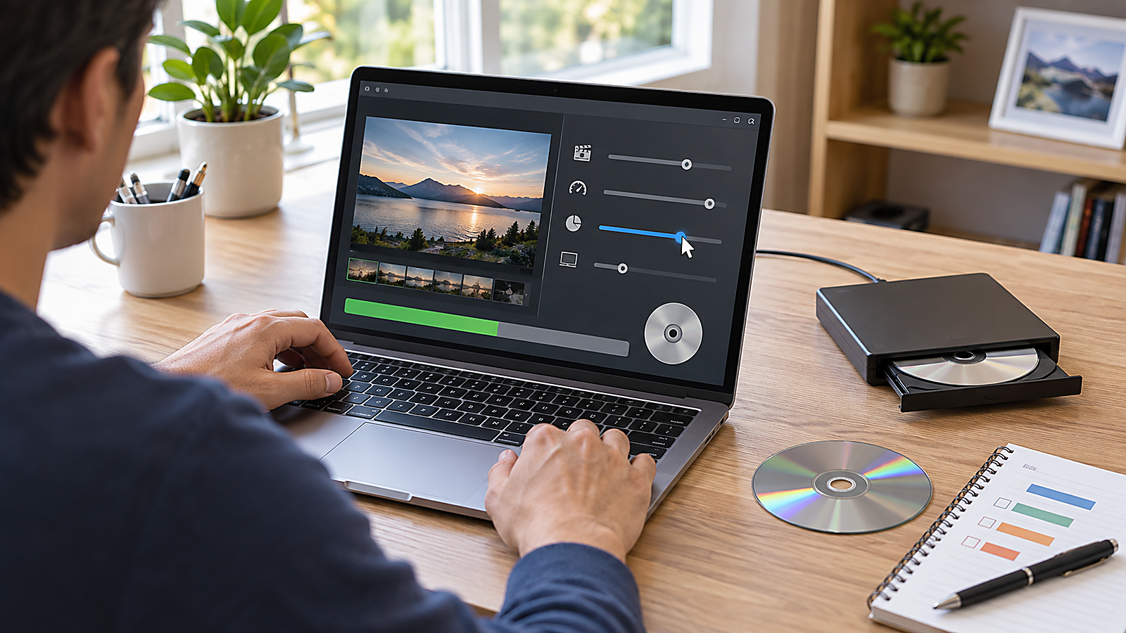 DVD作成前にビットレートと容量を確認している画面