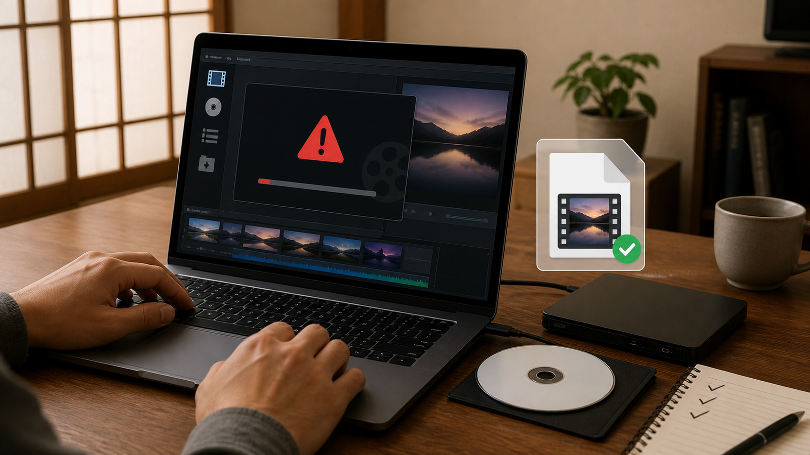 DVDStylerのようなDVD作成ソフトでエラーが出て完成MP4が残っている状態
