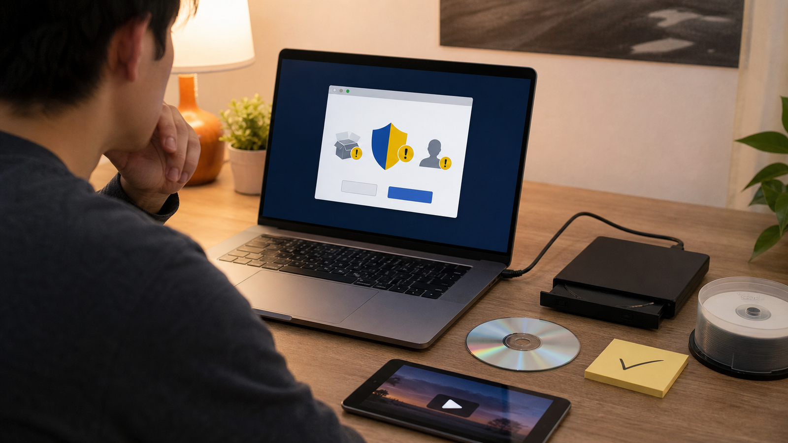 DVDを1回作るためにソフトのインストール画面で迷っている様子